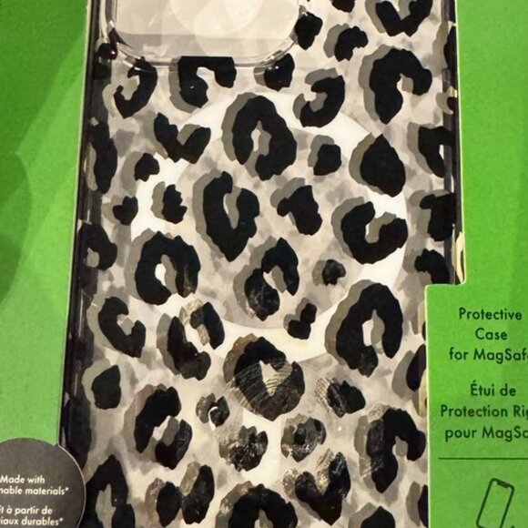 Kate Spade Leopard Print Phone Case - Black, Brown, and Gold-open box - Picture 2 of 12